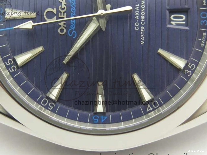 0130 Aqua Terra 150M Master Chronometers VSF 1:1 Best Edition Deep Blue Dial Silver Hand on SS Bracelet A8900 Super Clone HighPerformance 8013